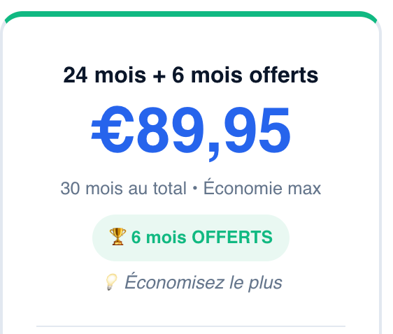 24 Mois + 6 mois offerts