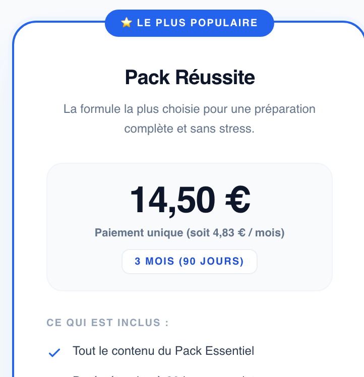 Pack Réussite
